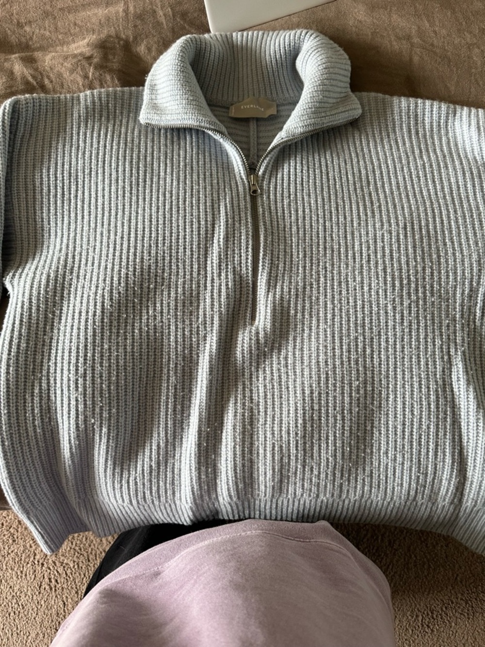 Everlane Half-Zip Wool Sweater in Light Blue